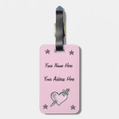Étiquette À Bagage Balise de bagage Fluff Sirène en rose (Dos Vertical)