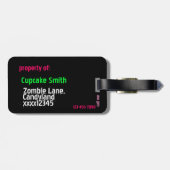 Étiquette À Bagage Balise de bagage Frankencupcake (Dos horizontal)