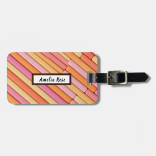 Étiquette À Bagage Balise de bagage géométrique Pastel personnalisé -