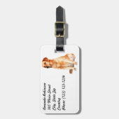 Étiquette À Bagage Balise de bagage Golden Retriever (Devant Vertical)