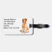 Étiquette À Bagage Balise de bagage Golden Retriever (Dos horizontal)