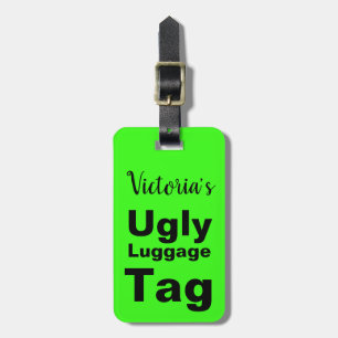 Étiquette À Bagage Balise de bagage laide verte brillante
