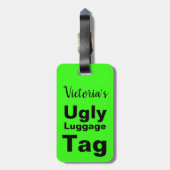 Étiquette À Bagage Balise de bagage laide verte brillante (Dos Vertical)