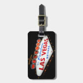 Étiquette À Bagage Balise de bagage Las Vegas (Noir) (Devant Vertical)