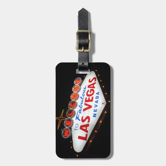 Étiquette À Bagage Balise de bagage Las Vegas (Noir) (Devant Vertical)