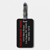 Étiquette À Bagage Balise de bagage Las Vegas (Noir) (Dos Vertical)
