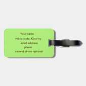 Étiquette À Bagage Balise de bagage Lime Green Chihuahua (Dos horizontal)