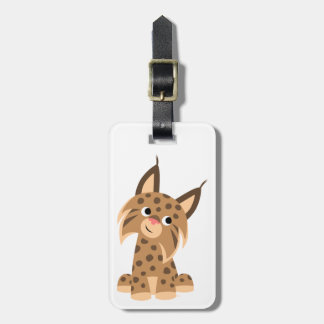 Étiquette À Bagage Balise de bagage Lynx pour caricature mignonne