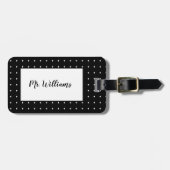 Étiquette À Bagage Balise de bagage M. noir et blanc (Devant horizontal)