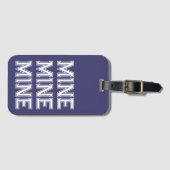 Étiquette À Bagage Balise de bagage marron bleu drôle de la Marine (Devant Horizontal)