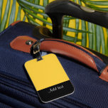 Étiquette À Bagage Balise de bagage Modèle jaune-mellow<br><div class="desc">Mellow Jaune,  modèle couleur solide,  personnalisable. Ajoutez votre propre texte.</div>