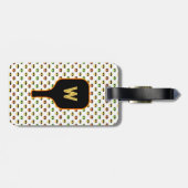 Étiquette À Bagage Balise de bagage monogramme (blanc) pour les boule (Dos horizontal)