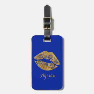 Étiquette À Bagage Balise de bagage Monogramme Gold Foil Effet Kiss