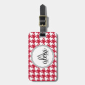 Étiquette À Bagage Balise de bagage monogramme Houndstooth (Devant Vertical)