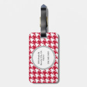 Étiquette À Bagage Balise de bagage monogramme Houndstooth (Dos Vertical)
