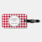 Étiquette À Bagage Balise de bagage monogramme Houndstooth (Dos horizontal)