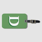 Étiquette À Bagage Balise de bagage monogramme vert et blanc (Devant Horizontal)