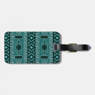 Étiquette À Bagage Balise de bagage Motif Aztèque Tribal Turquoise No