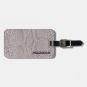 Étiquette À Bagage Balise de bagage Motif beige Snakeskin (Devant horizontal)