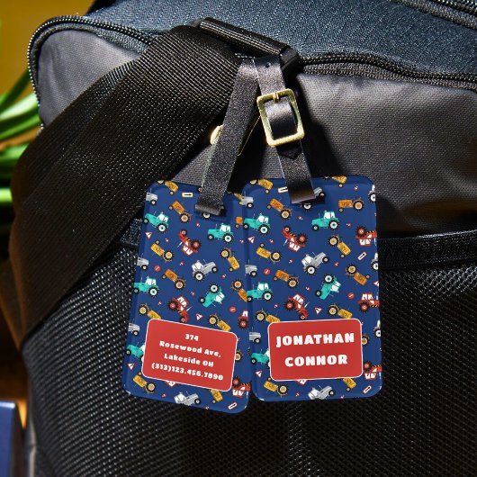 Étiquette À Bagage Balise de bagage Motif de tracteurs à main pour le