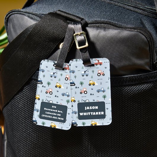 Étiquette À Bagage Balise de bagage Motif des tracteurs mignons pour 