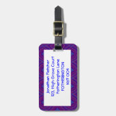 Étiquette À Bagage Balise de bagage, Motif d'oignon pourpre et bleu (Devant Vertical)