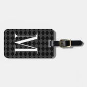 Étiquette À Bagage Balise de bagage motif monogramme personnalisé (Devant horizontal)