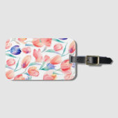 Étiquette À Bagage Balise de bagage Motif pour tulipes d'aquarelle (Devant Horizontal)
