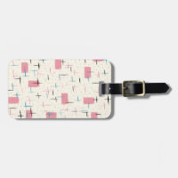 Balise de bagage Motif rétro atomique rose