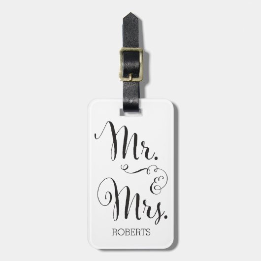 Étiquette À Bagage Balise de bagage Mr & Mrs (Devant Vertical)
