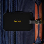 Étiquette À Bagage Balise de bagage, noir avec texte or,<br><div class="desc">Modèle noir,  tout simplement noir,  prêt à personnaliser,  texte or.</div>