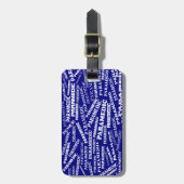 Étiquette À Bagage Balise de bagage paramétrique Bleu blanc (ajoutez (Devant Vertical)