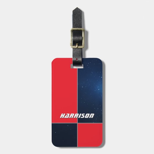 Étiquette À Bagage Balise de bagage personnalisée à thème Red Blue Sp (Devant Vertical)