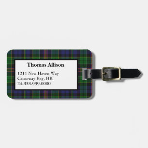 Étiquette À Bagage Balise de bagage personnalisée Allison Tartan Plai