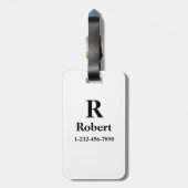 Étiquette À Bagage Balise de bagage personnalisée avec nom et numéro  (Dos Vertical)