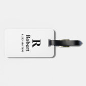 Étiquette À Bagage Balise de bagage personnalisée avec nom et numéro  (Dos horizontal)