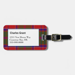 Étiquette À Bagage Balise de bagage personnalisée Clan Grant Tartan P