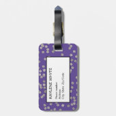 Étiquette À Bagage Balise de bagage personnalisée Confetti en diamant (Dos Vertical)