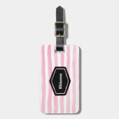 Étiquette À Bagage Balise de bagage personnalisée couleur rose (Devant Vertical)