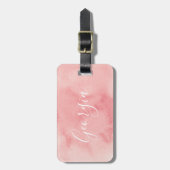 Étiquette À Bagage Balise de bagage personnalisée couleur rose (Devant Vertical)