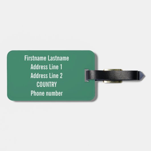 Étiquette À Bagage Balise de bagage personnalisée CPA (Dos horizontal)