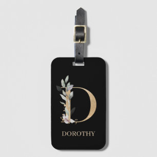 Étiquette À Bagage Balise de bagage personnalisée D Monogramme Floral