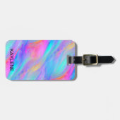 Étiquette À Bagage Balise de bagage personnalisée de flux de néon (Devant horizontal)