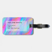 Étiquette À Bagage Balise de bagage personnalisée de flux de néon (Dos horizontal)