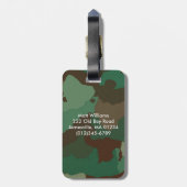 Étiquette À Bagage Balise de bagage personnalisée de Green Camo & Buc (Dos Vertical)
