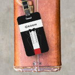 Étiquette À Bagage Balise de bagage personnalisée de la soirée de bac<br><div class="desc">Si votre Groom a de la place pour zoomer sur un voyage de hanche avant sa lune de miel,  obtenez-lui cette étiquette de bagage de smoking pour le sac de son marié. Grand cadeau pour les fêtes de célibataire</div>