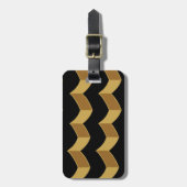 Étiquette À Bagage Balise de bagage personnalisée en or noir (Devant Vertical)