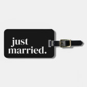 Étiquette À Bagage Balise de bagage personnalisée juste marié (Devant horizontal)