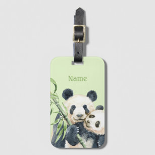 Étiquette À Bagage Balise de bagage personnalisée mignonne   Pandas