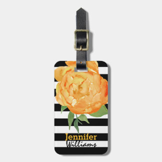 Étiquette À Bagage Balise de bagage personnalisée Peony Jaune